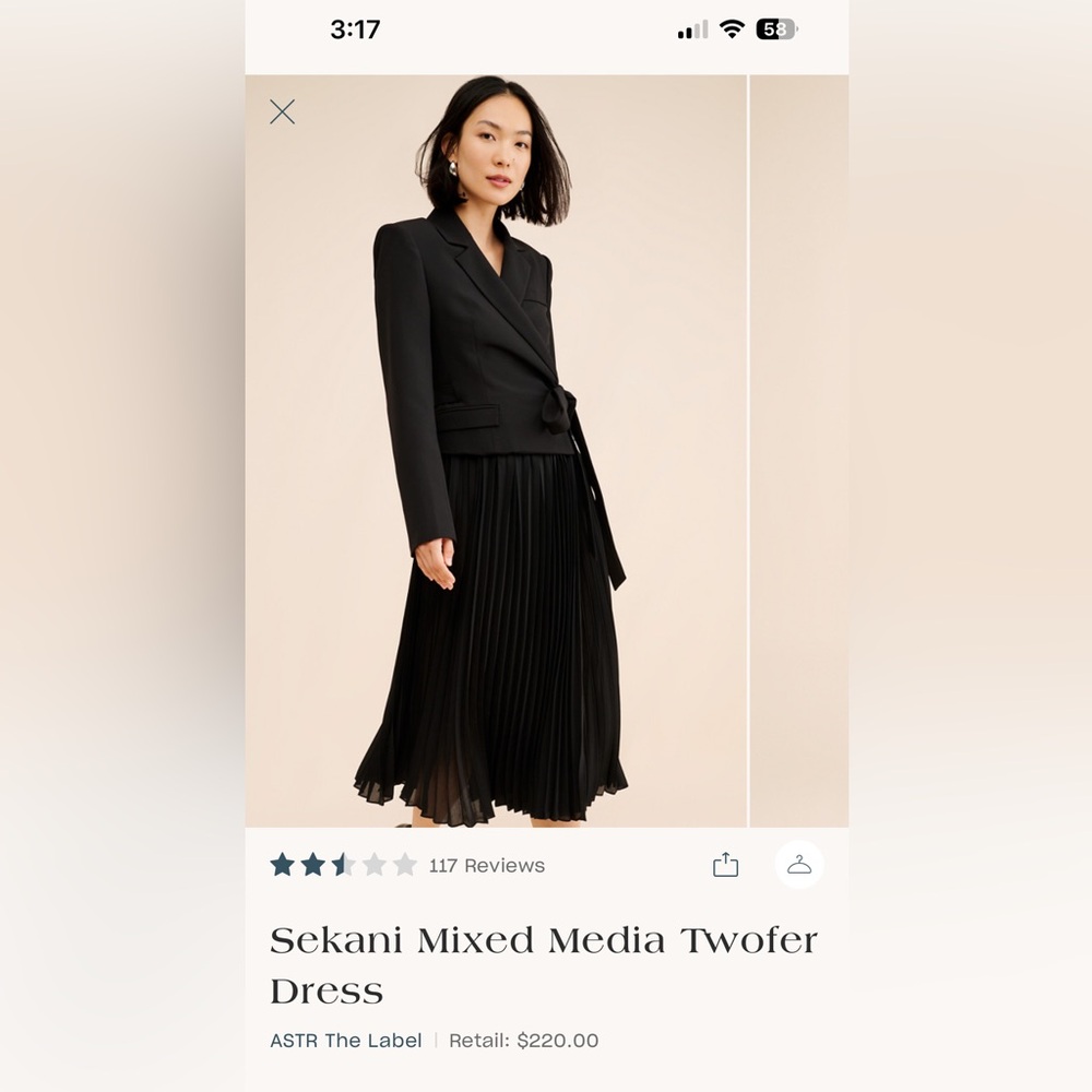 Astr Black Pleated Midi Skirt